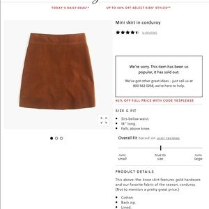 Mini Skirt in Curduroy